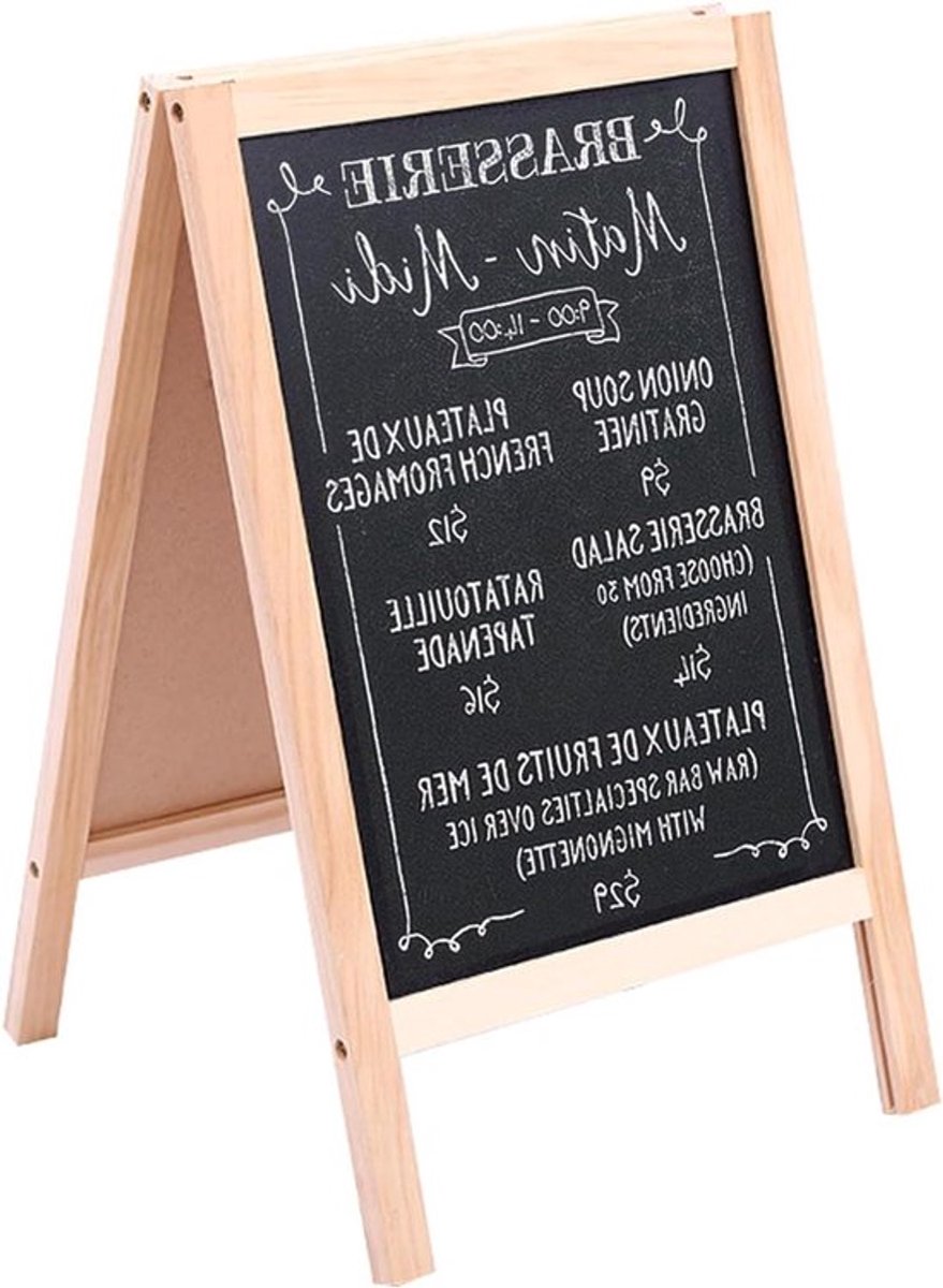 Opvouwbaar Staand Krijtbord 25 x 40 cm - Magnetisch Schrijfbord voor Cafés en Restaurants