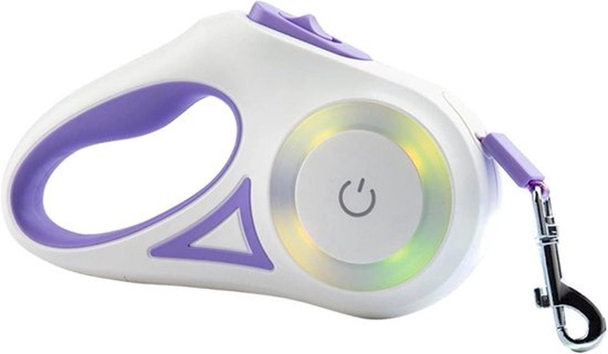 Intrekbare hondenriem met LED-licht en ergonomisch handvat - Nachtelijke wandelriem voor puppy en kat.