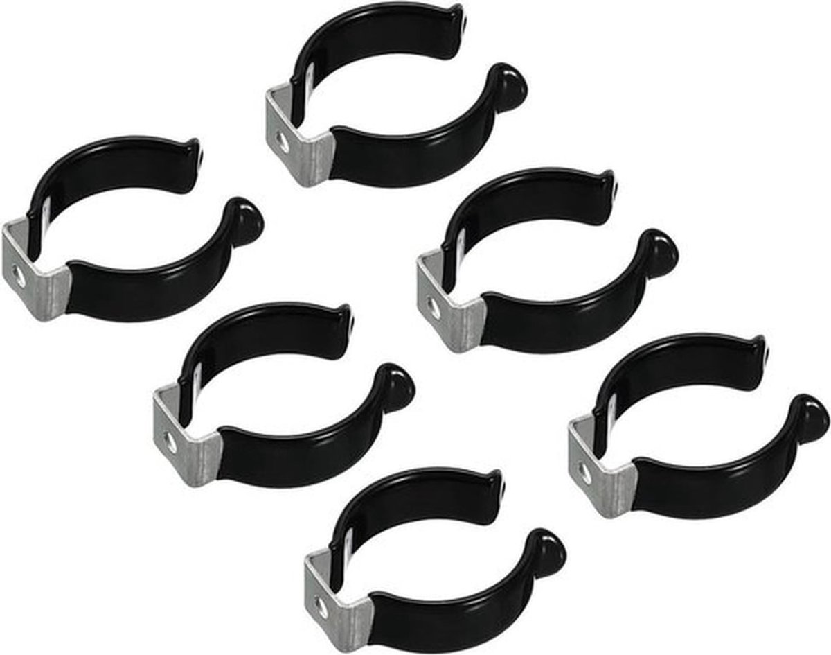 LED Gloeilamp Montagebeugel - Clips - Roestvrij Staal - Houder - Pijpklemmen - Ondersteuning - Tool - Zwart - Pack van 6.