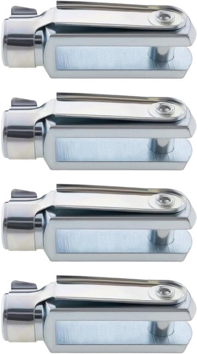 Pneumatische cilinder accessoires - Veerspeld - Vrouwelijke schroefdraad - Lucht cilinder - M8 Klevis Vork - 4 stuks - Geschikt voor Lucht cilinder - Zilver - Rechtse schroefdraad - Y-Connector 58mm lengte.