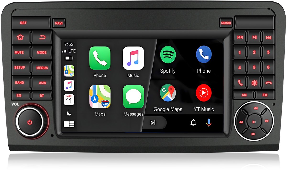 Cestovet Autoradio - Geschikt voor Mercedes Benz ML W164 GL 2005-2012 - Draadloos CarPlay, Android Auto, GPS Navi - Android15, multimediaspeler, 2GB+32GB