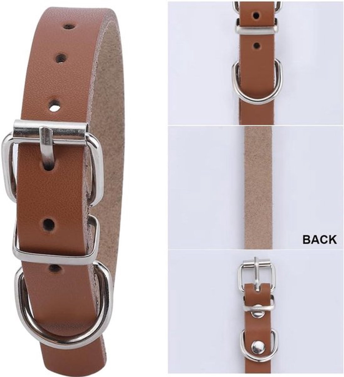 Fietsmand Opbergriemen - Leer - Rundleer - Metalen Gesp - Accessoires - Leren Riemen - Geschikt voor Fietsmand - Bruin - 4 Stuks.