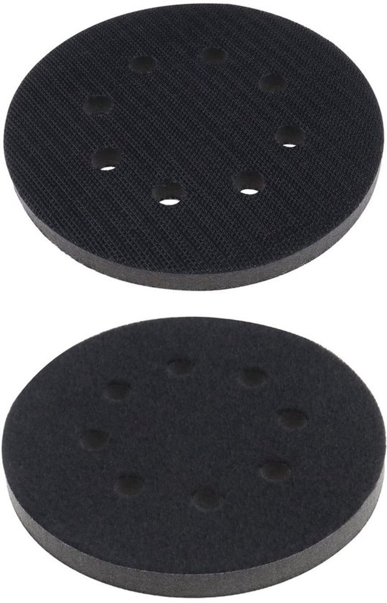 Schuurpad 125mm - Zachte Spons Interface Pad - 2 Stuks - 8 Gaten - Haak en Lus Verbindingsmodus - Schokbestendig - Schuurmachinepad