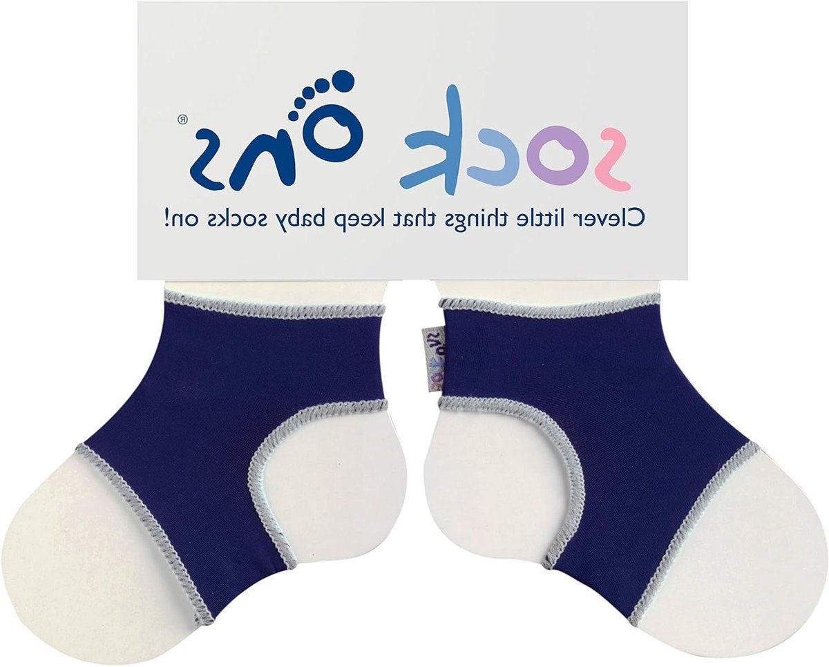 Babysok Houder - Sokken Clips - Baby Warm Houden - Zachte Stretch Stof - 6-12 Maanden - Donkerblauw