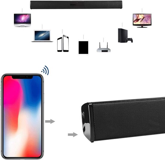 Smart Speaker - Stereo Strip - Muziek Luisteren - Grote Batterij - 45.5 cm - Zwart van smart — afbeelding 4