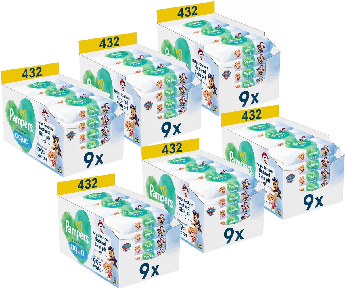 Pampers Harmonie Aqua billendoekjes | 432 stuks