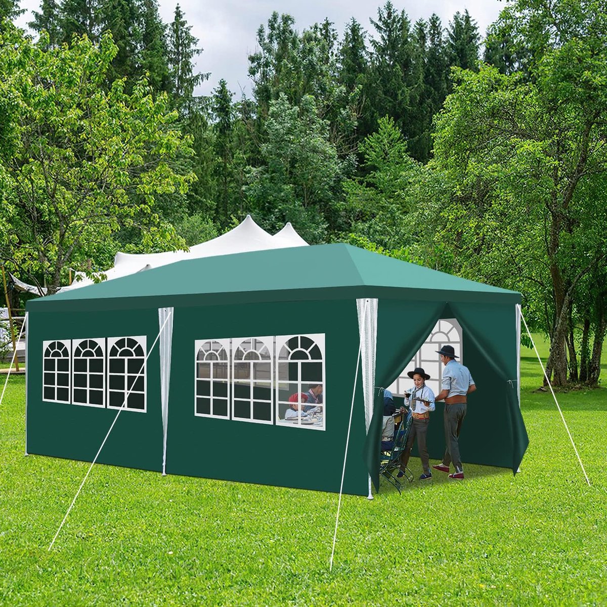 Partytent - Feesttent Tuintent - Feestelijke Bijeenkomsten - Waterdicht PE Zeil - 3x6 meter - Groen