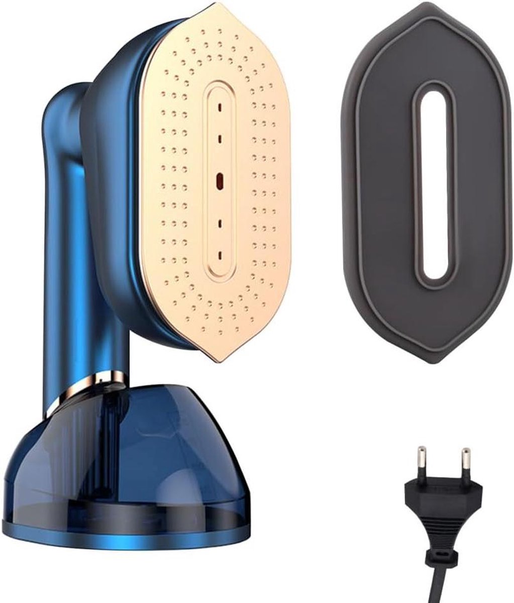 Strijkijzer Stoomapparaat - Kledingstomer Mini - Kreukels Verwijderen - Dubbele Strijkfunctie - 230ml Tank - Wit Blauw