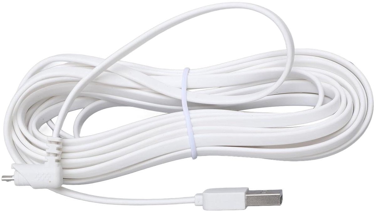 USB Laadkabel Camera - Stroomkabel Beveiliging - Ononderbroken Toezicht - Plat Anti-Knik Ontwerp - 2 meter - Wit