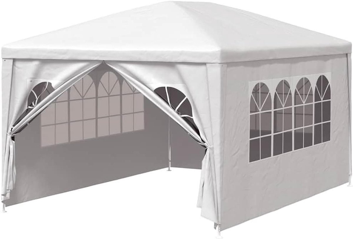 Partytent - Tuinpaviljoen - Feestelijke Bijeenkomsten - Stabiel Stalen Frame - 3 x 4 m - Wit