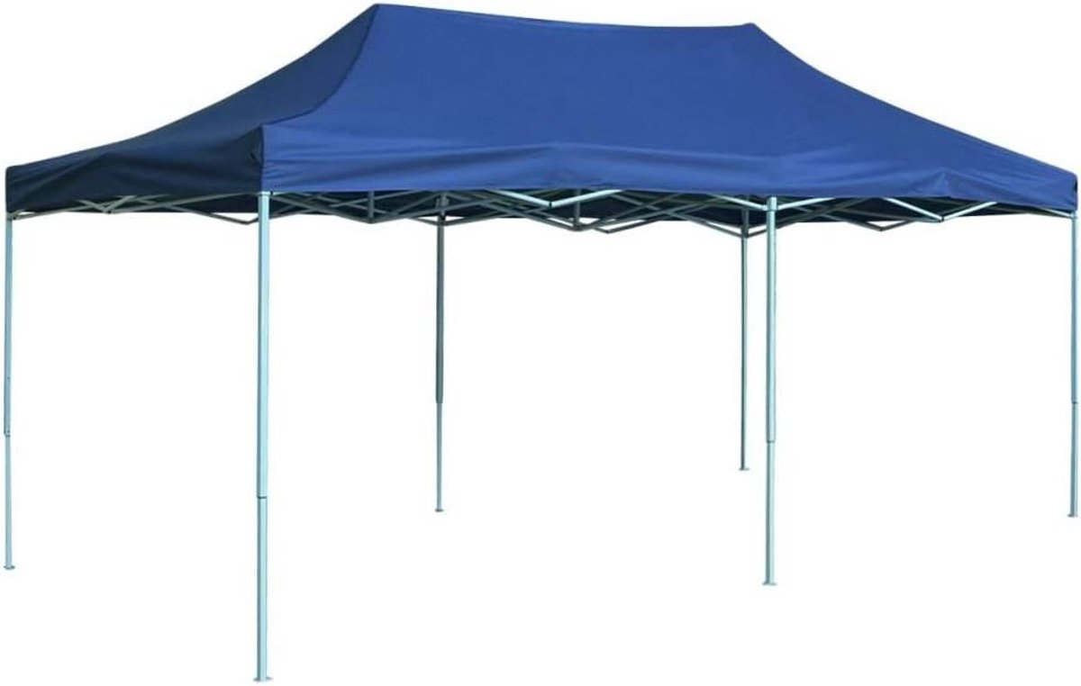 Vouwtent - Partytent Tuintent - Buitenfeesten Organiseren - Waterdicht UV-bestendig - 6 x 3 meter - Blauw