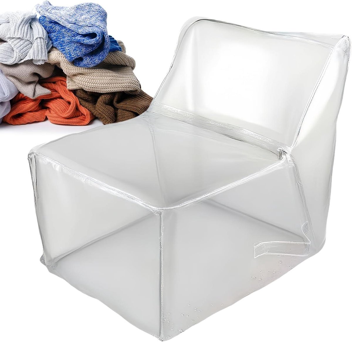 Zitzak voor knuffels - Speelgoed opberger - Opruimen Speelgoed - Transparant PVC - 60x60x45cm - Doorzichtig