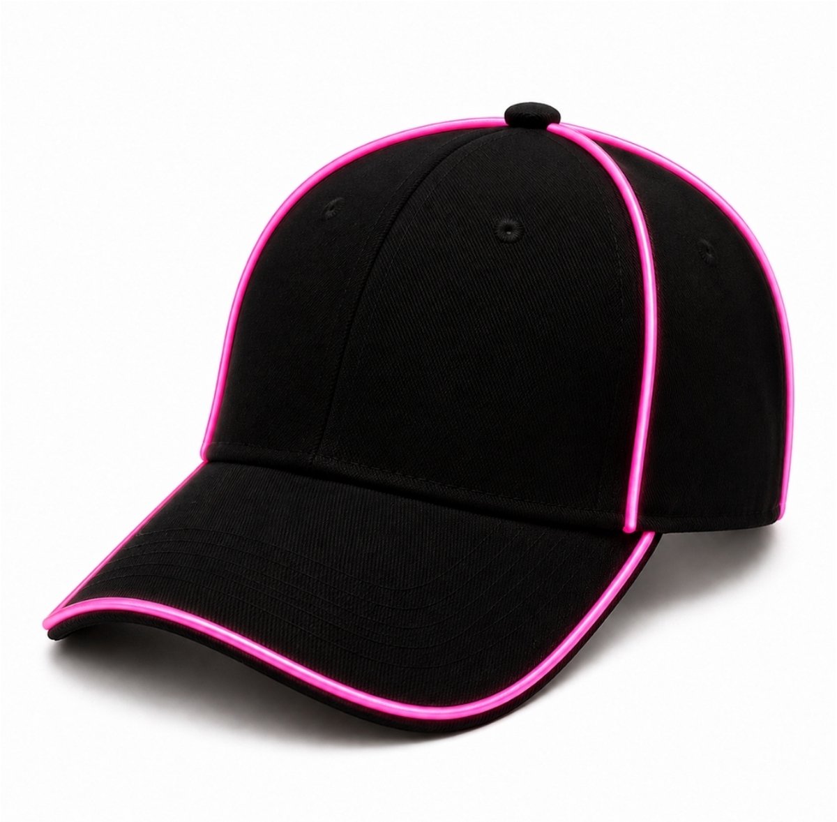 Doppler GlowCap LED Baseballpet – EL Wire Lichtgevende Pet – Festival, Carnaval & Rave – Roze