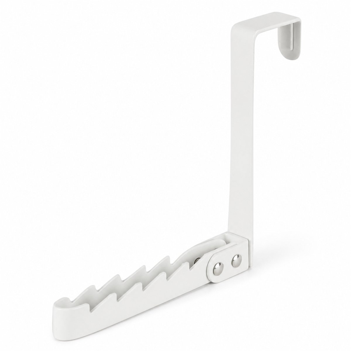 Inklapbare Deurhaak - 5 Ophangplekken - Tot 5 kg - Wit - Voor Deuren tot 4 cm