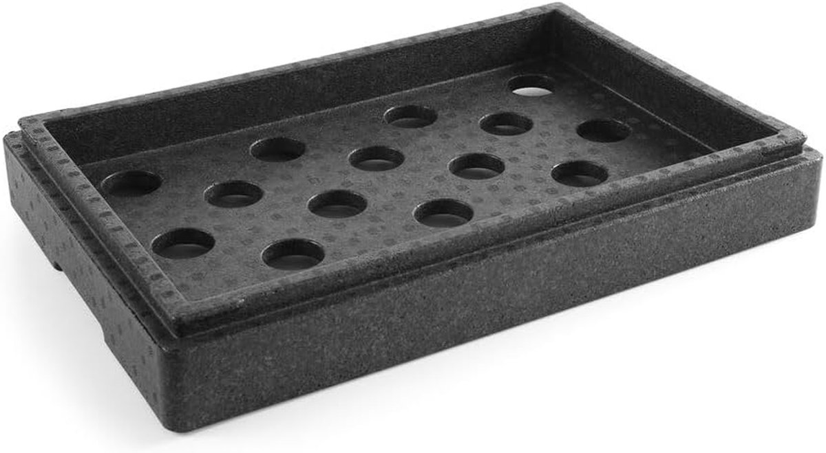 Koel Opzetstuk - Extra Deksel - Inhoud Koel Houden - Past Op Thermobox - 60x40x8.5cm - Zwart