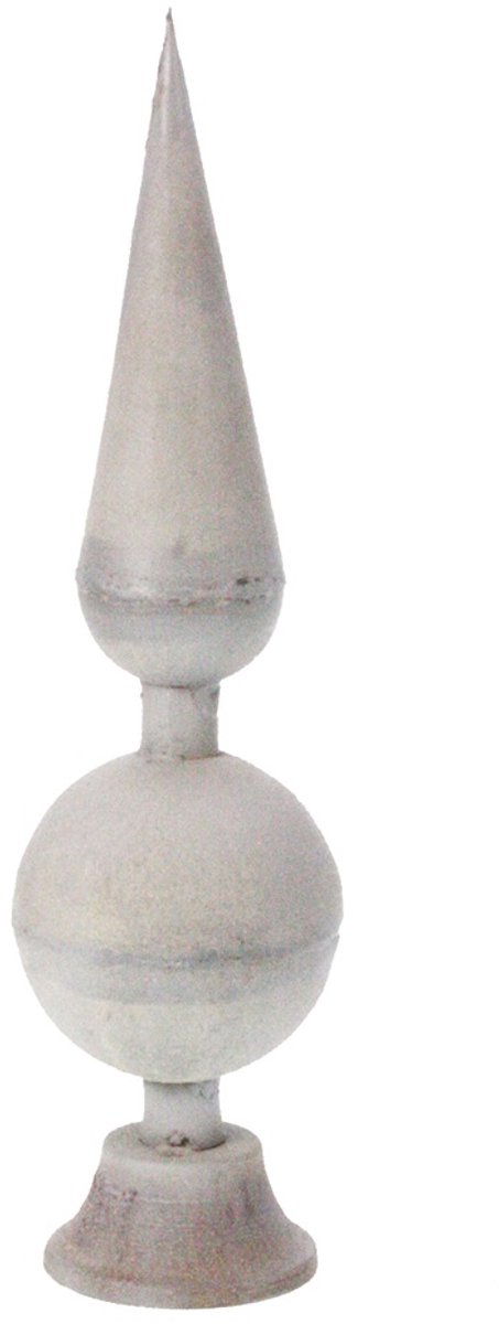 Decoratieve pinakel grijs, metaal 10x10x39,50cm