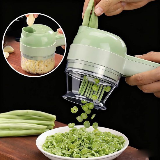 Draadloze Groentehakker - Keukenmachine Mini - Snel Ingrediënten Snijden - One-Touch Bediening - 20.5 cm - Wit — afbeelding 5