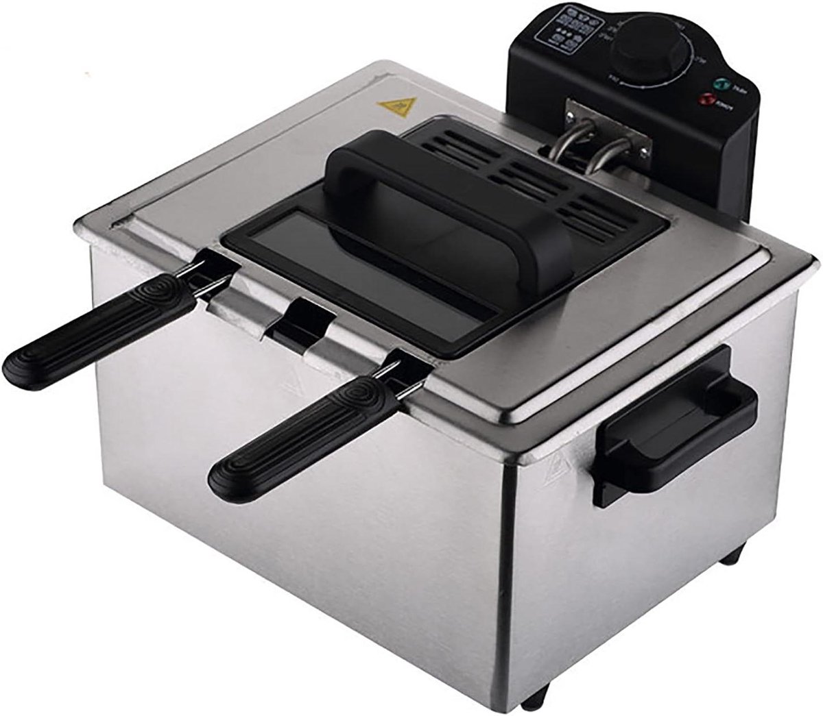 Elektrische Friteuse - Frituurpan - Snelle Snacks - Instelbare Temperatuur - 5 Liter - Zilver