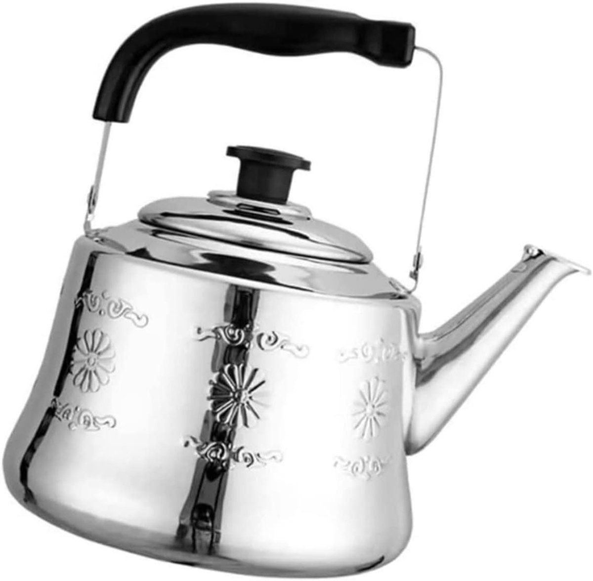 Waterketel Fluitketel - Theeketel Kookplaat - Water Koken - 304 Roestvrij Staal - 7 Liter - Zilverkleurig