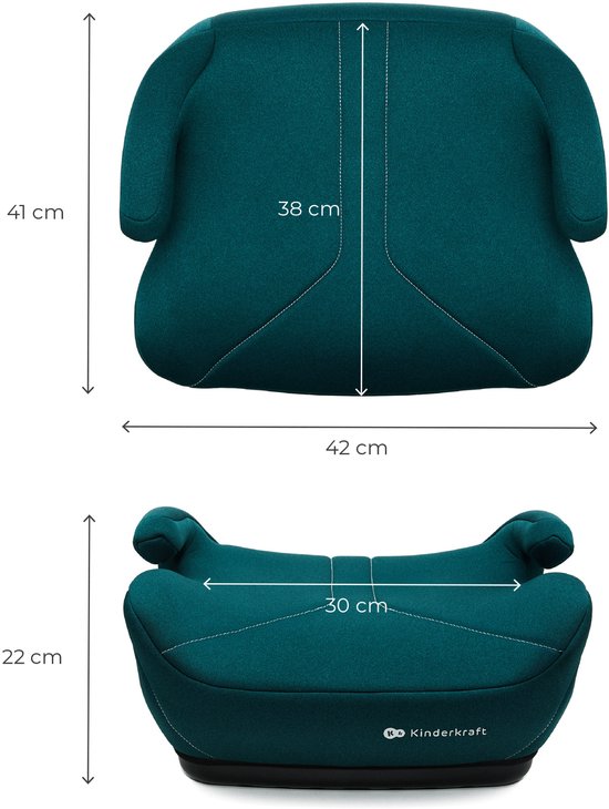 Kinderkraft I-BOOST 2 i-Size - Zitverhoger - Autostoel Booster - 125-150 cm 22-36 kg - 6-12 Jaar - R129 Goedgekeurd - Groen van Merkloos — afbeelding 2