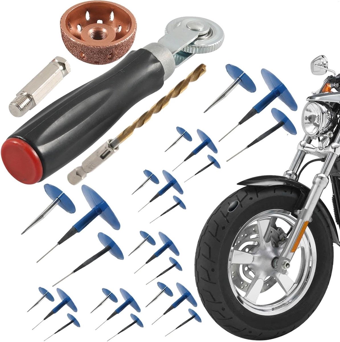 Bandenreparatieset - Paddenstoelstops - Lekke Banden Fixen - Universeel Toepasbaar - Diverse Maten - Zwart
