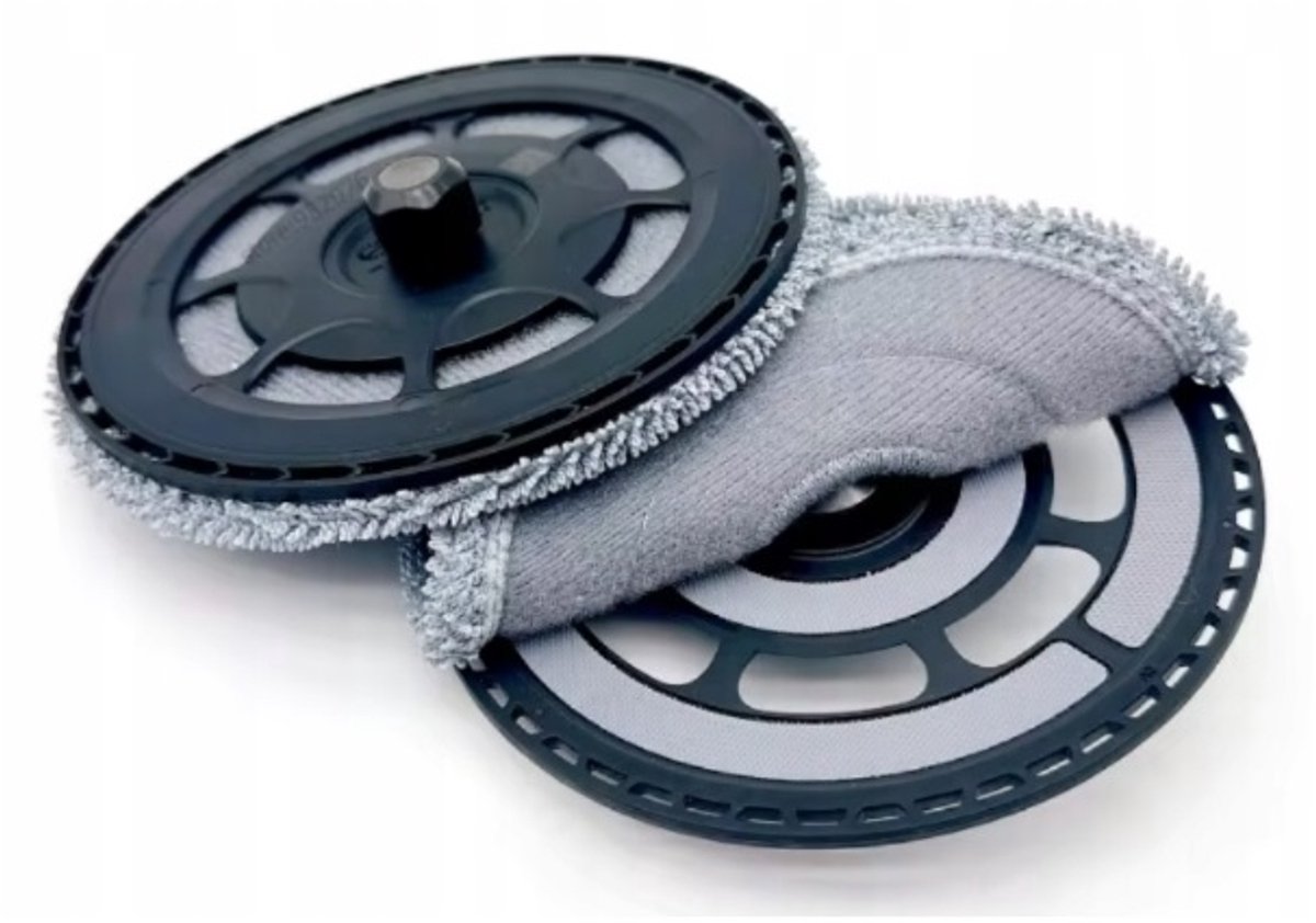 2 x mop pad houder tray ( mop - opzetstuk ) + 2 x mop dweilpads compatibel met Roborock Saros 10R