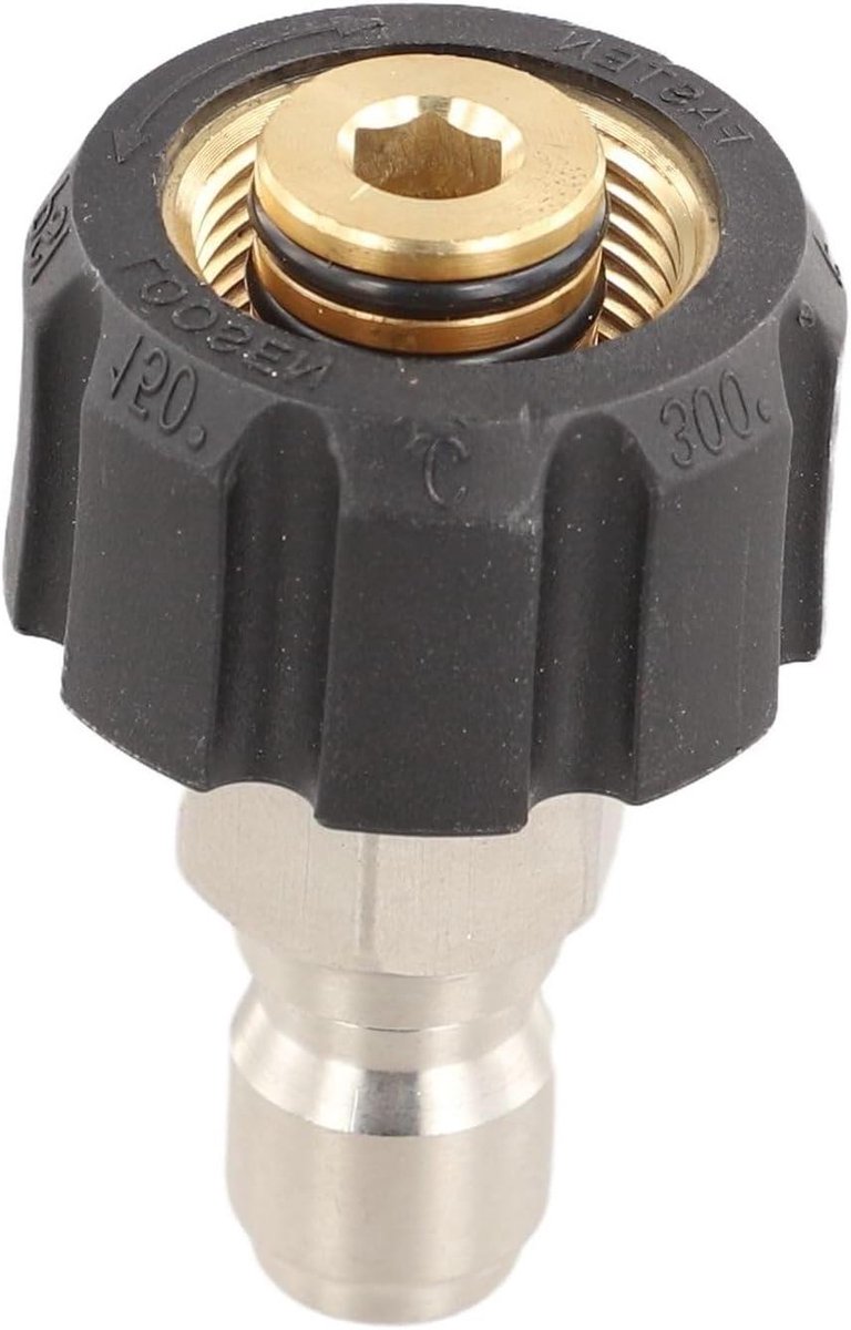 Hogedrukreiniger adapter - Snelle koppeling - Onderdelen vervangen - Veelzijdige aansluiting - 1/4" naar M22 - Zilver/Zwart