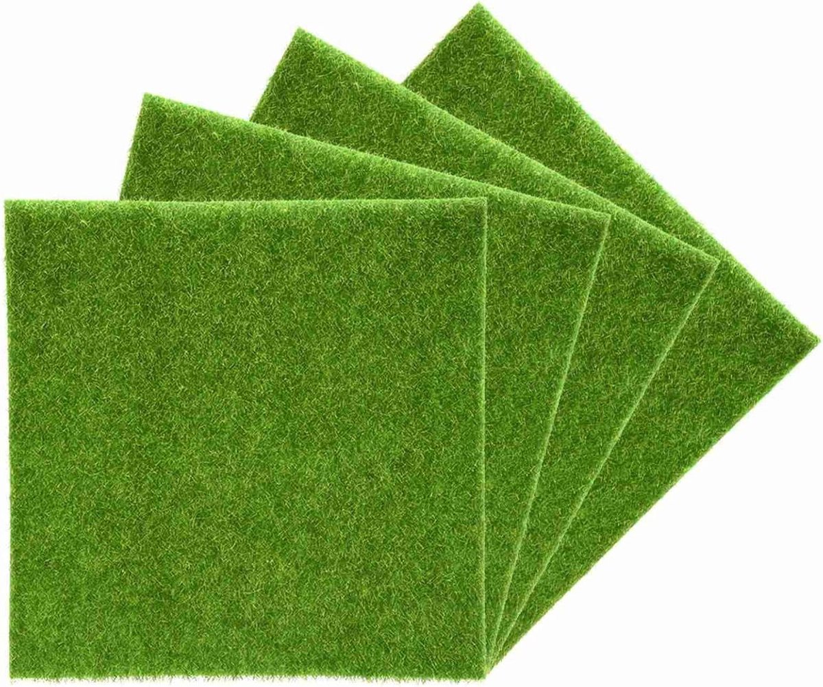 Kunstgras Mat - Plastic Gras - Decoratie Binnen - Wasbaar Lichtbestendig - 30x30cm - Groen