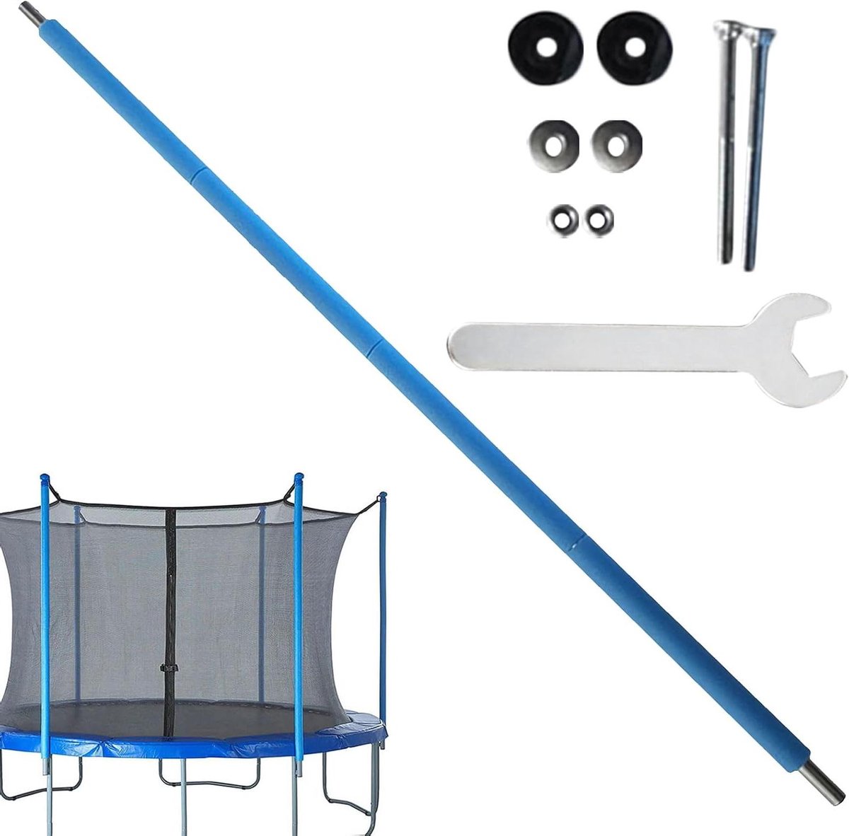 Trampoline Onderdelen - Veiligheidsnet Stangen - Speeltoestel Reparatie - Universele Compatibiliteit - 183 - 488 m - Meerkleurig