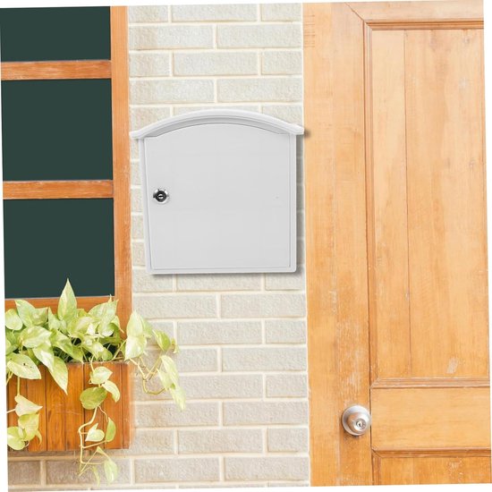 Wandmontage Box - Brievenbus Melkbox - Buiten Opslag - Met Slot - 24 cm - Wit — afbeelding 5