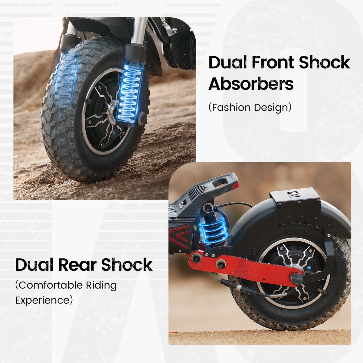 iScooter iX8 Elektrische scooter - 12inch - 65km actieradius - 48V 20Ah accu - Maximumsnelheid 25 km/u - Drie-staps snelvouwen, 3 seconden - Maximaal laadvermogen 150 kg - zwart – foto 4