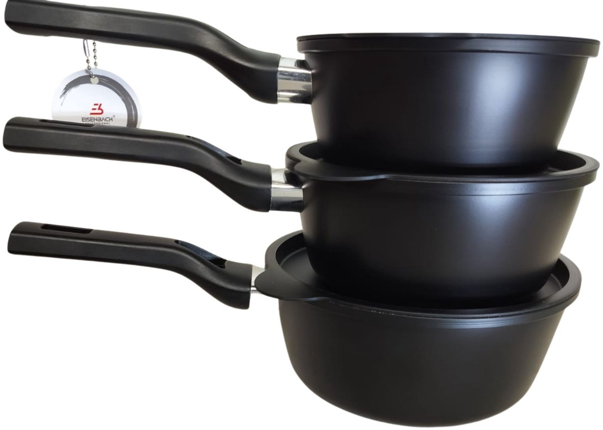 Eisenbach luxe sauspannen pannenset kookpannen 16 - 18 en 20 cm PFAS - vrij