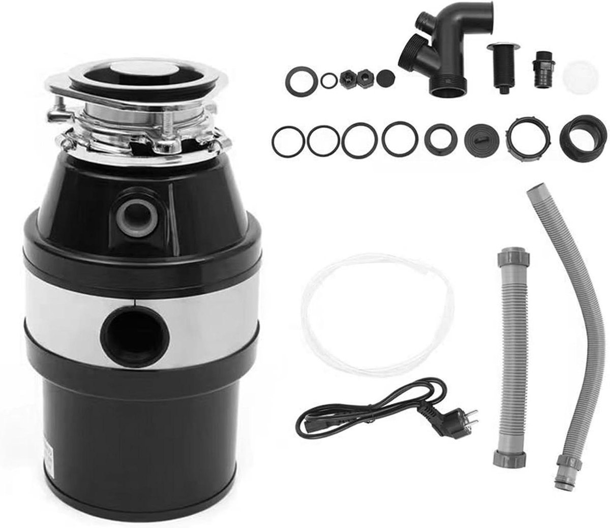 Keukenafvalvermaler - Afvalmolen - Voedselresten Verwerken - Krachtige Koperen Motor - 1400 ml - Zwart