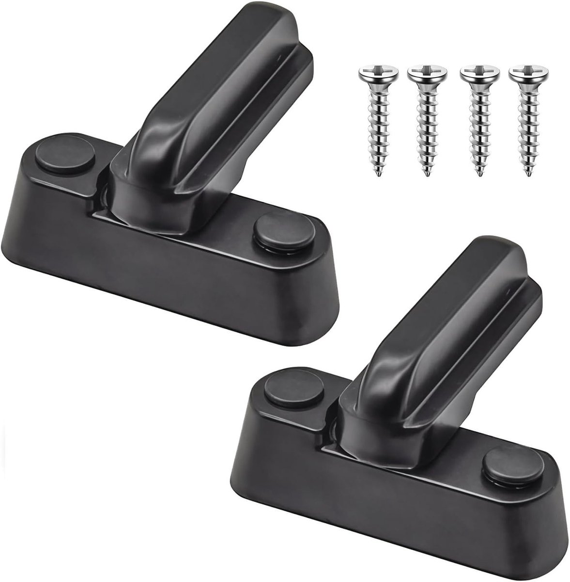 Set van 2 zwarte aluminium veiligheidsloten, eenvoudig te installeren, geschikt voor PVC ramen en deuren, ideaal voor extra beveiliging en gebruiksgemak