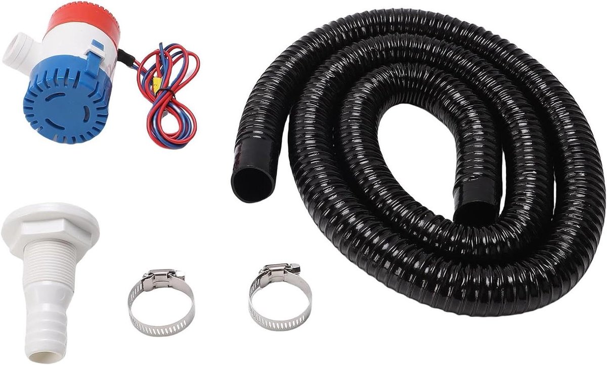 Lenspomp - Waterpomp Boot - Schip Droog Houden - Hoge Capaciteit 1100 GPH - 1.8m Slang - Zwart