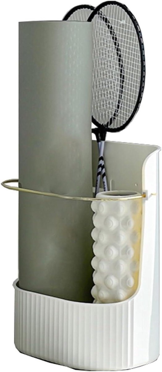 Sportuitrusting Standaard - Opbergrek Sport - Sportspullen Organiseren - Ruimtebesparend Ontwerp - Houdt 10-15 Rackets - Zwart