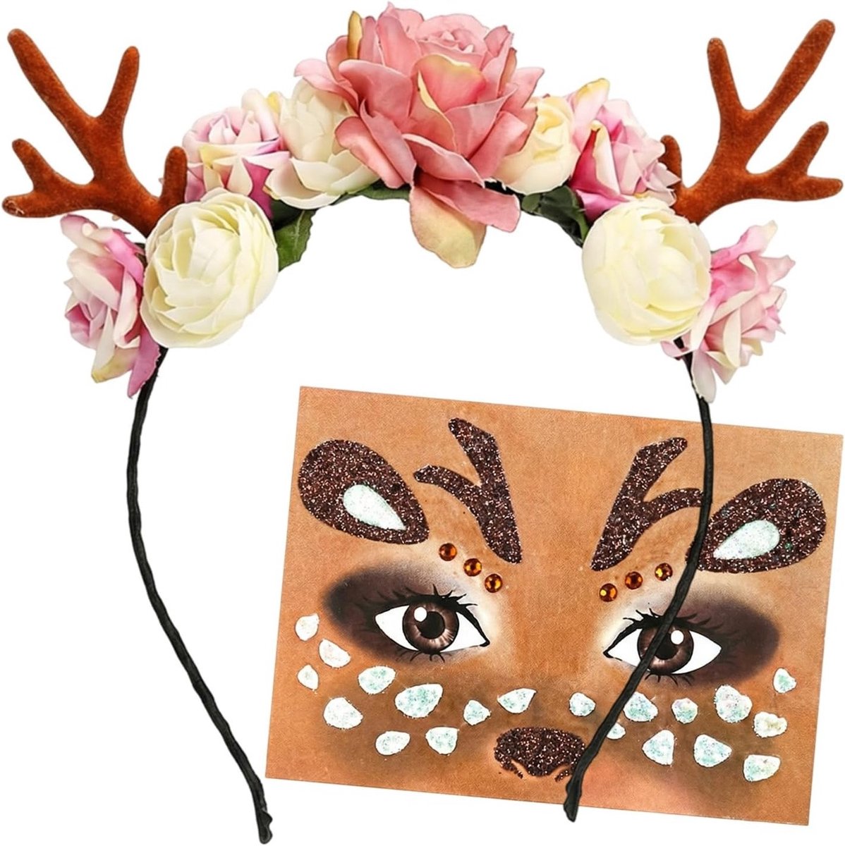 Hertenkop Haarband en Gewei Accessoires voor Cosplay, Carnaval, Themafeesten en Maskerade