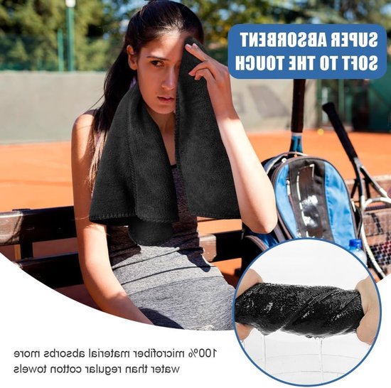 SnelShoppen - Pack van 3 Microfiber Sport Handdoeken - Zacht, Sneldrogend en Absorberend voor Yoga, Campings, Fitness en Gym - 75cm x 35cm van Snelshoppen — afbeelding 5
