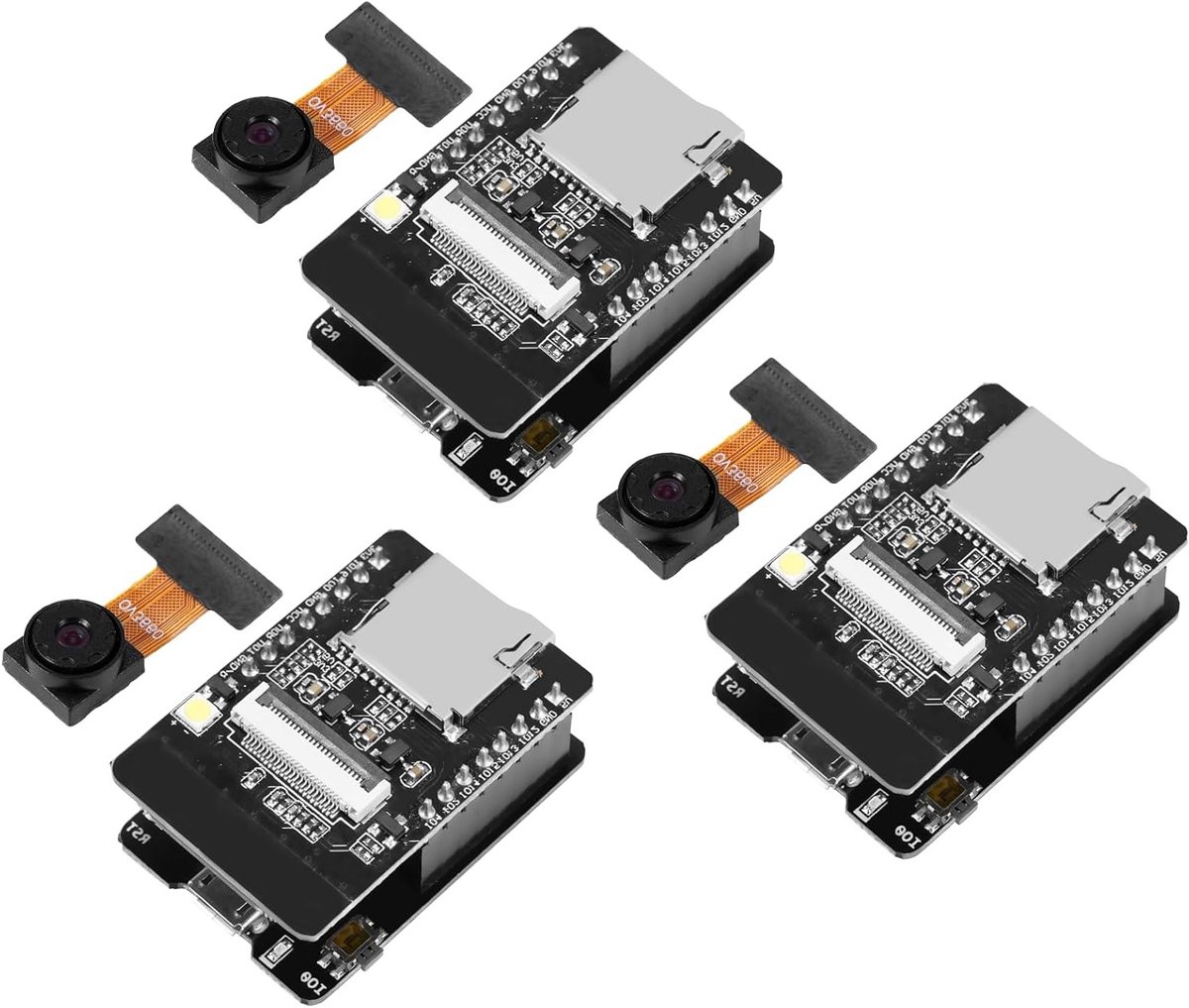 ESP32 CAM Ontwikkelbord met OV3660 Camera Module en USB Downloader - 3 Stuks, Geschikt voor Arduino, WiFi, Bluetooth en IoT Projecten