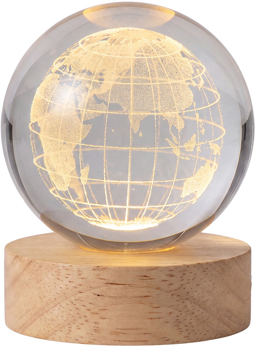 Clayre & Eef Tafellamp Bruin Glas