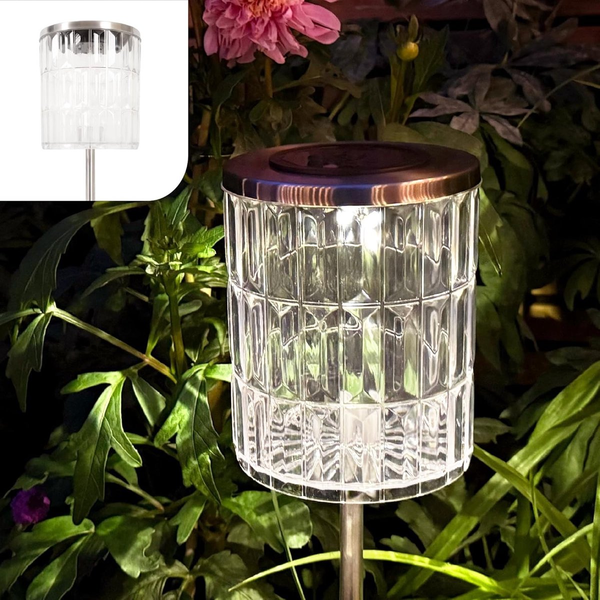Zonne-energie Tuinlamp - Spatwaterdicht - Automatische Nachtverlichting - Kristaleffect - Voor Buiten