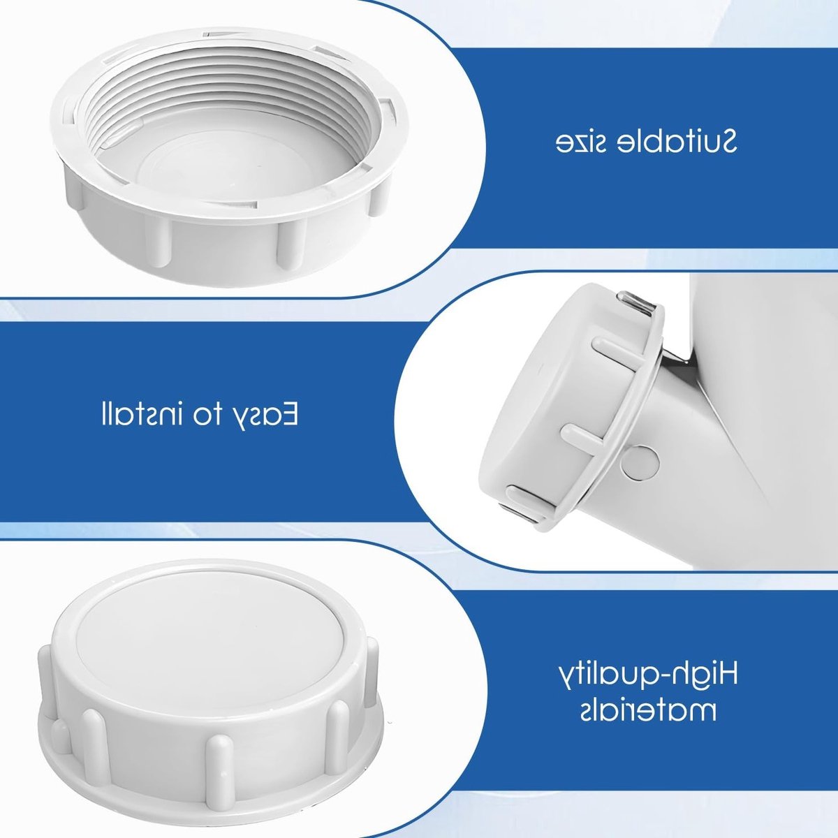 Plastic Dekkapjes voor Vrouwelijke Draad, Levenslange Afsluiting voor Afvoerbuizen in Keuken, Badkamer en Wasruimte (40mm, Wit) - Waterdicht en Duurzaam