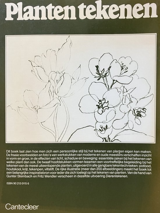Planten tekenen: schets van bloemen op de cover.