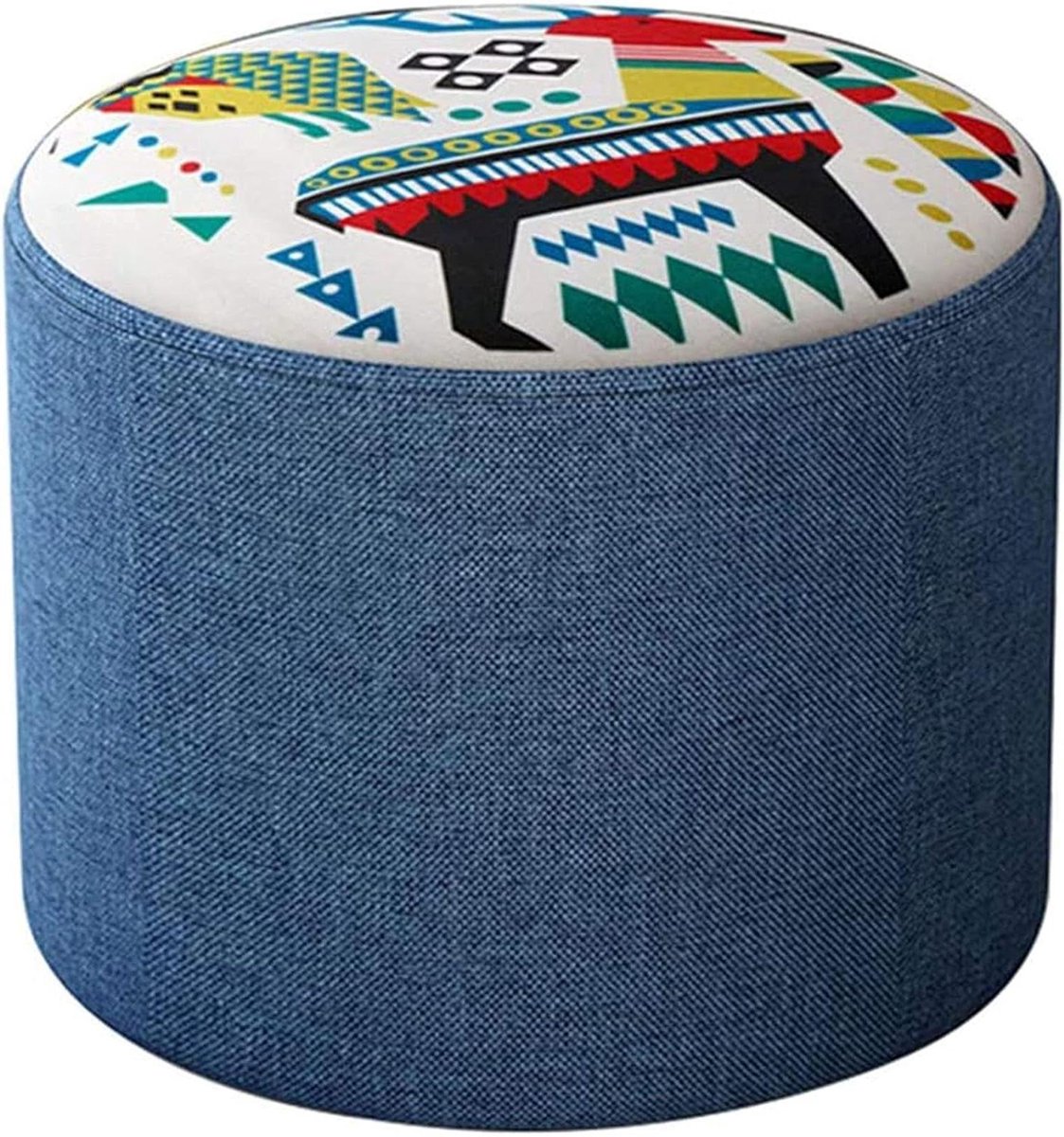 Gestoffeerde Voetenbank - Poef Sofa Kruk - Ontspannen Zitten - Natuurlijk Linnen Hoes - 28x20cm - Grijs