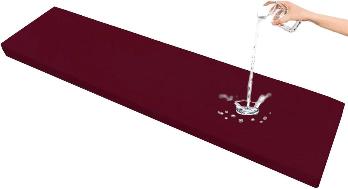 Bankkussen - Zitkussen - Buiten Zitten - Waterafstotend Antislip - 100x45 cm - Bourgondië