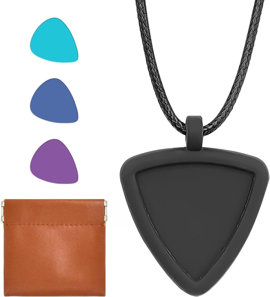 VVGoods - Driehoekige halsketting met gitaar picks en opberghanger
