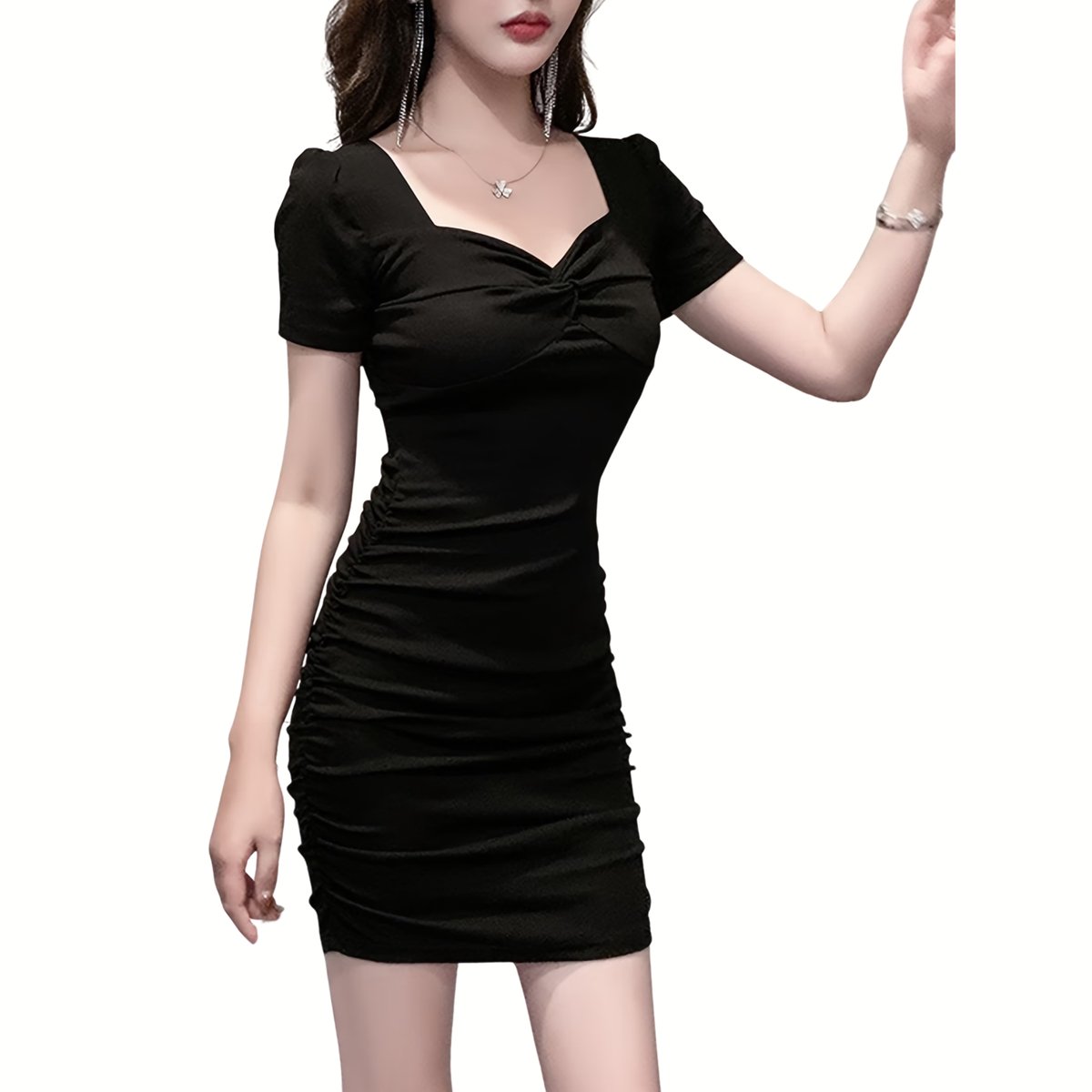 Currero Zomerjurk Dames Zomerjurken Volwassenen Vrouwen Midi Jurk Ibiza Stijl Sundress Dress L/XL Zwart