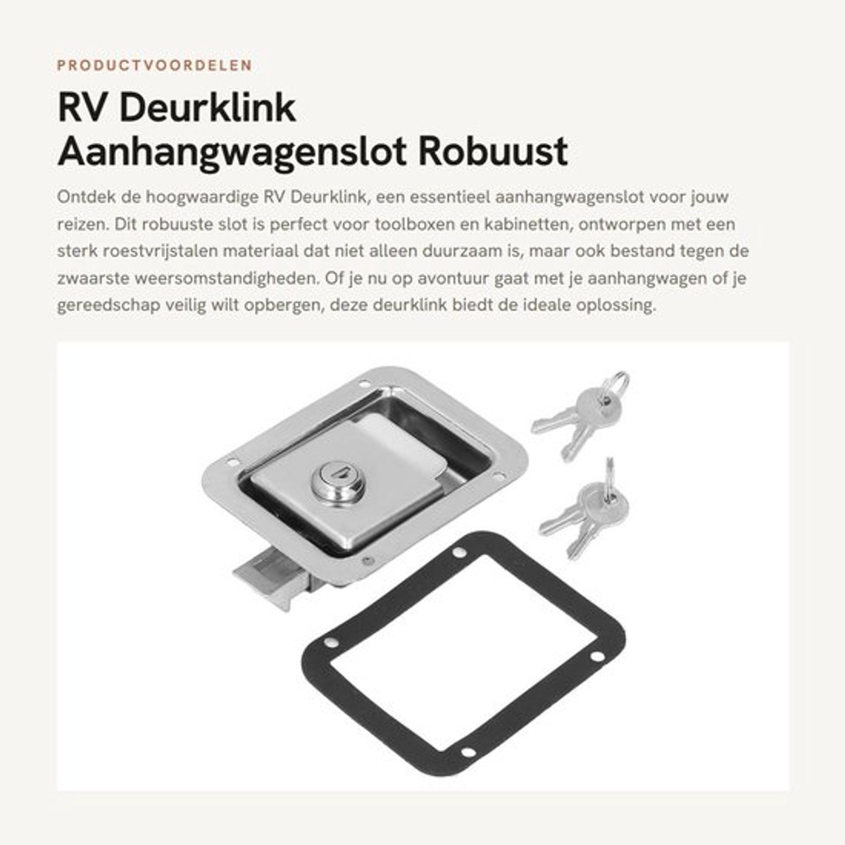 Deurklink Roestvrij Staal - Deurklink Vergrendeling - Deurklink Bescherming - Deurklink met Schild - Deurklink met Rozet - Weerbestendig Ontwerp