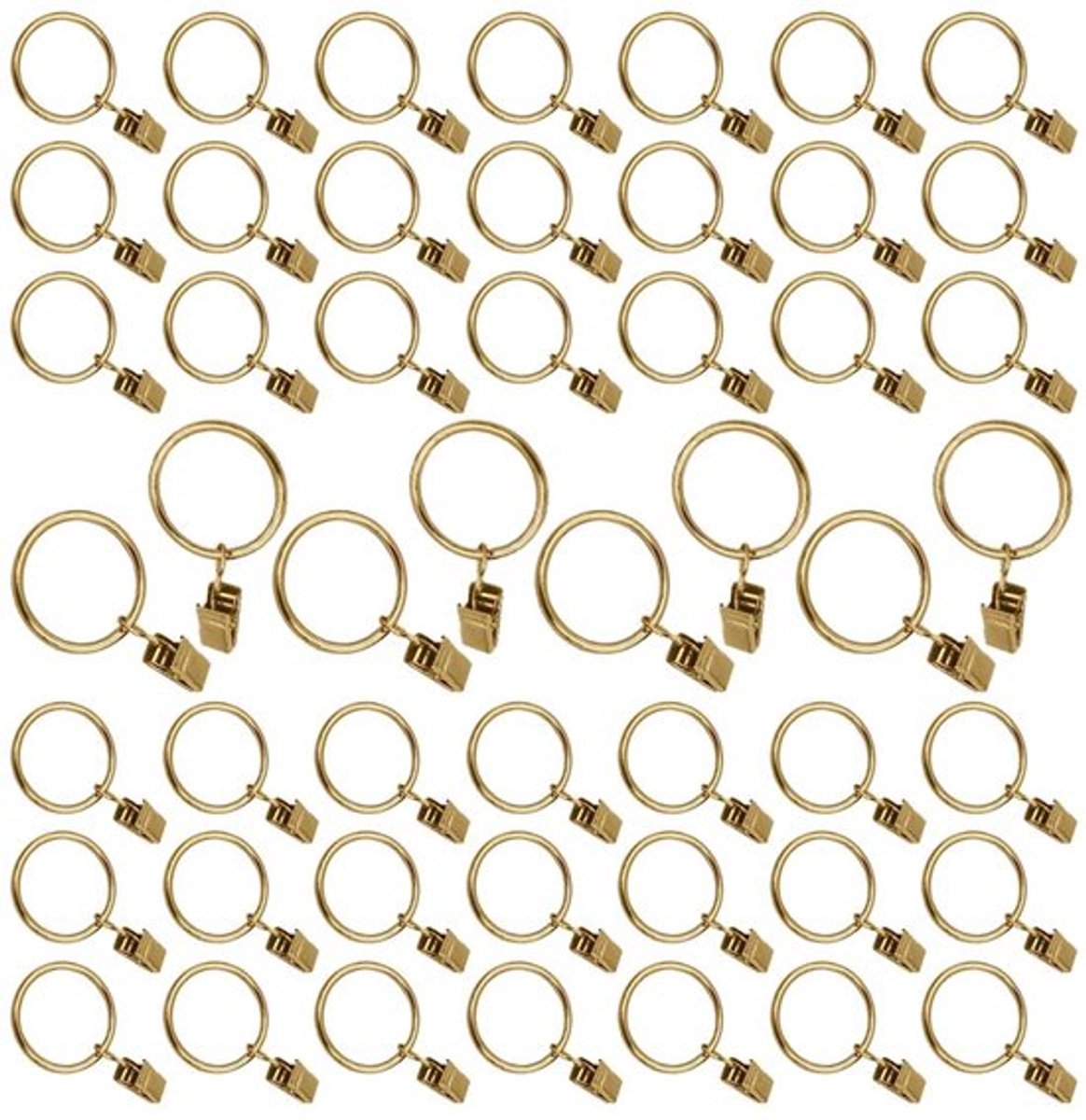 Gordijnringen Roestvrij Staal - 50 Stuks - 38 mm Diameter - Haken/Clips - Hoge Kwaliteit - Duurzaam en Oxidatiebestendig - Gordijnhaken