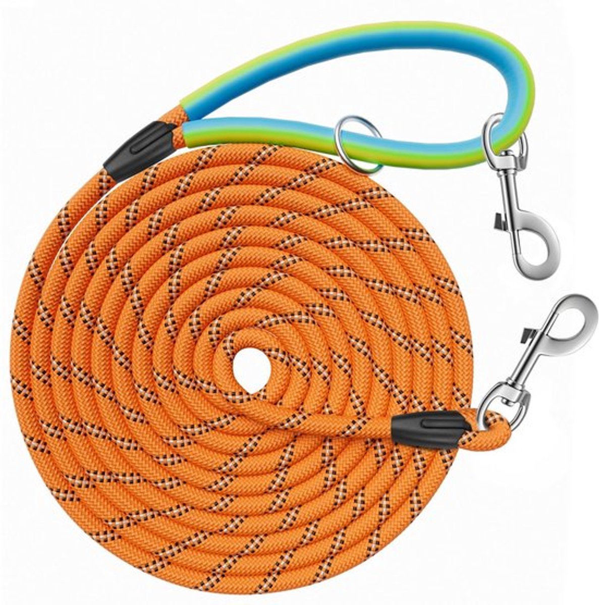 Hondenriem 5 meter - Lange Hondenlijn - Draaibare Haken - Reflecterende Draden - Zacht Rubber Handvat - Geschikt voor Kleine/Middelgrote/Grote Honden